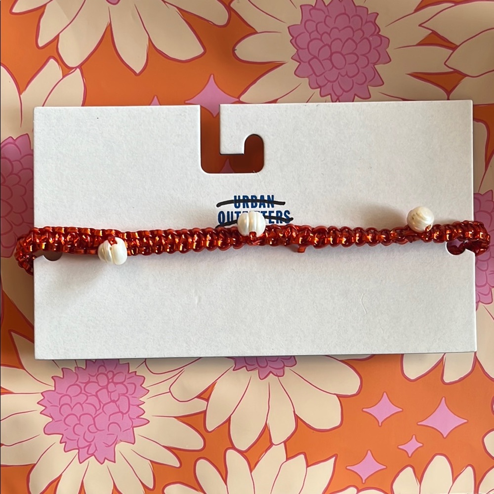 Urban Outfitters White and Orange Necklace